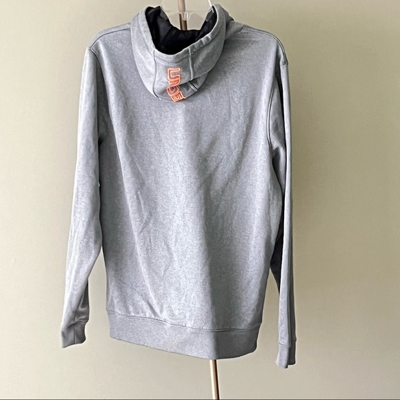 Under Armour Gray Orange Black Hoodie Sweatshirt Sz Medium - Picture 5 of 6